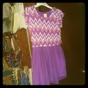 Purple pink Chevron dress